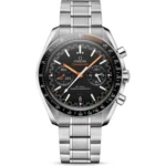 Omega Speedmaster Chronometer Watch In White Gold With Black Dial