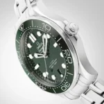 Omega Seamaster Diver 300M Stainless Steel In White Gold And Green Dial - Image 2