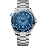 Omega Seamaster Planet Ocean Ultra Deep Watch Stainless Steel In White Gold With Blue Dial