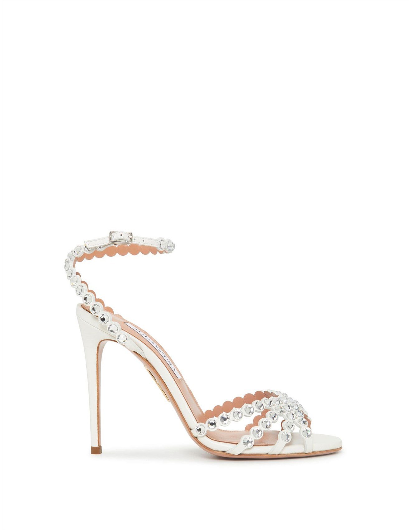 Aquazzura Tequila 105 Sandals In White And Silver