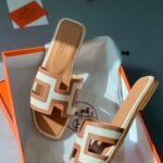 Hermes Oran Sandals Beige White
