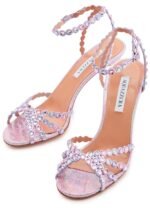 Aquazzura Tequila Sandals Sparkly Pink - Image 2