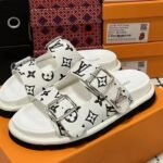 Louis Vuitton Monogram Bom Dia Flat Comfort Mules White