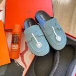 Hermès Luxury Mule Slippers Blue