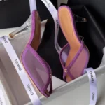 Chanel Mesh Peep-Toe Heels Pink