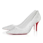 Christian Louboutin Apostropha Mesh Strass 80 mm Pumps Bianco