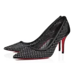 Christian Louboutin Apostropha Mesh Strass 80 mm Pumps Black
