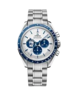 Omega Speedmaster Silver Snoopy Award Watch In White Gold With White Dial