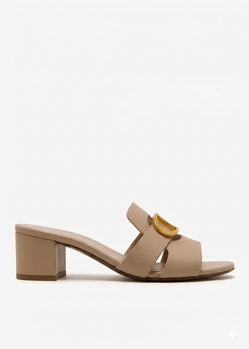 Christian Dior 30 Montaigne Heeled Slide In Biege