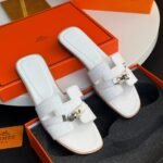 Hermes Oran Sandals White