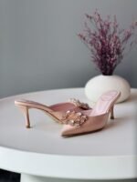 Roger Vivier Pink Satin Efflorescence mules - Image 2