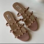 Valentino Rockstud Women's Beige Studded Slipper