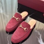 Gucci Women's Princetown slipper in Rosso Ancora GG canvas