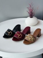 Gucci Horse Block Heel in Black - Image 2