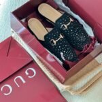 Gucci Prince Town Horsebit Black Sparkle Loafers Mule