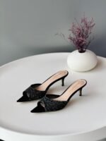 Gianvito Rossi high heels in Black with rhinestones