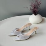 Gianvito Rossi high heels in White with rhinestones