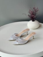 Gianvito Rossi high heels in White with rhinestones