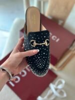 Gucci Prince Town Horsebit Black Sparkle Loafers Mule - Image 2