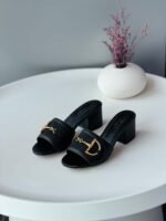 Gucci Horse Block Heel in Black