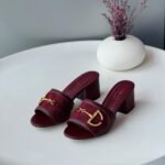 Gucci Horse Block Heel in Maroon