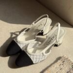 Chanel Slingback Flats in White