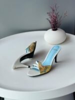 Valentino Garavani Foliefoliage White and Golden sandals for Women - Image 2