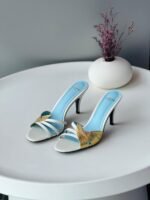 Valentino Garavani Foliefoliage White and Golden sandals for Women