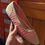 CHANEL 25P CC RAFFIA BALLET SHOES PINK BEIGE