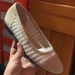 CHANEL 25P CC RAFFIA BALLET SHOES WHITE BEIGE