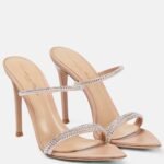 Gianvito Rossi Pink Crystal Heeled Sandals