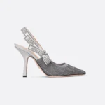 Dior J’Adior Slingback Pump Silver-Tone Metallic Thread