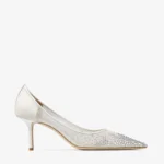 Jimmy Choo Love 65 Pumps In White Mesh - Image 4