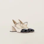 Miu Miu Patent Leather Pumps Ivory Black - Image 2