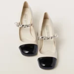 Miu Miu Patent Leather Pumps Ivory Black - Image 4