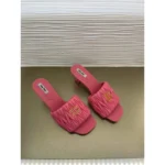 Miu Miu Matelassé Leather Slide Sandals Pink