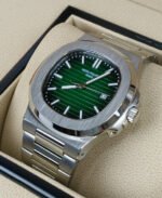 Patek Philippe Nautilus Watch Stainless Steel In White Gold, And Green Dial - Image 2