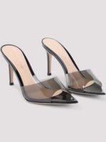 Gianvito Rossi Elle 105 Plexi Mules In Black - Image 2