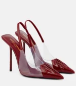 Saint Laurent Red Chica Slingback Pointed Toe Pumps - Image 2