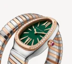 Bulgari Serpenti Tubogas Watch Rose Gold And Steel With Green Dial - Image 2