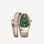 Bulgari Serpenti Tubogas Watch Rose Gold And Steel With Green Dial