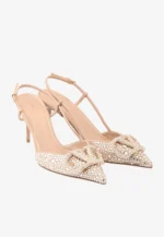 Valentino Garavani V Logo Light Pink Crystal Embellished Heel - Image 3