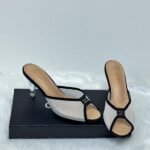 Chanel Mesh Peep-Toe Heels White