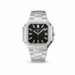 Patek Philippe Cubitus Stainless Steel In White Gold, And Black Dial