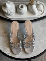 Gucci Alicia Strappy Slide Sandal In Silver Metallic - Image 3