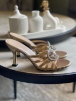 Gucci Alicia Strappy Slide Sandal In Gold Metallic - Image 3