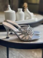 Gucci Alicia Strappy Slide Sandal In Silver Metallic - Image 2