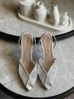 Hills Andrea Wazen Sandal with Rhinestones In White Lace - Image 3