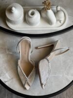 Hills Andrea Wazen Sandal with Rhinestones In White Lace - Image 2