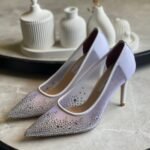 Jimmy Choo Love 65 Pumps In White Mesh